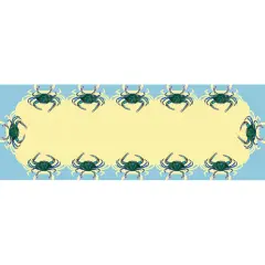 Betsy Drake Blue Crab Table Runner 13x36