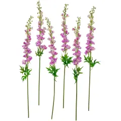 Northlight Real Touch&trade; Magenta Pink Delphinium Artificial Floral Stems, Set of 6 - 40"