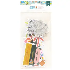 American Crafts Coast-to-Coast Ephemera Die-Cuts 76/Pkg-Icons, Foil