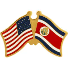 American & Costa Rica Flags Pin 1"