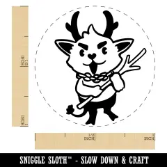Little Christmas Krampus Self-Inking Rubber Stamp Ink Stamper for Stamping Crafting Planners Fuchsia