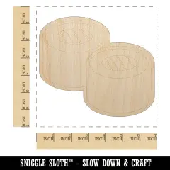 Sushi Roll Pair Unfinished Wood Shape Piece Cutout for DIY Craft Projects