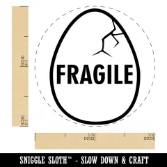 Fragile Cracked Chicken Egg Self-Inking Rubber Stamp for Stamping Crafting Planners Sky Blue