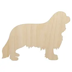 Cavalier King Charles Spaniel Dog Solid Unfinished Wood Shape Piece Cutout for DIY Craft Projects
