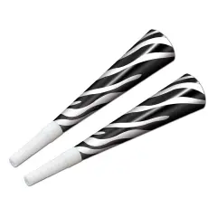 Zebra Print Horns (Pack of 100)