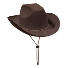 Brown Felt Cowboy Hat (Pack of 6)