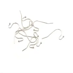 100 or 500 Pieces: Silver Plated Shepherd Fish Hook Earring Wires