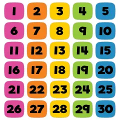 Carson Dellosa 30-Piece Dry Erase Number Edu-Clings Set, 3.5" Silicone 1-30 Math Manipulatives, Counting, Addition, and Subtraction Educational Games and Mathematics Practice