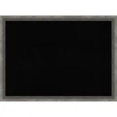 Burnished Concrete Narrow Wood Framed Corkboard, Black Cork