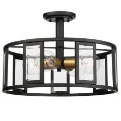 Payne 4-Light Semi Flush Mounted Light Fixture in Midnight Bronze Finish