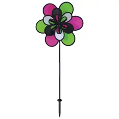 In the Breeze 2692 - 15 Inch Domino Double Windee Wheelz Spinner- Colorful Wind Spinner for your Yard and Garden