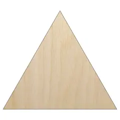 Triangle Solid Unfinished Wood Shape Piece Cutout for DIY Craft Projects