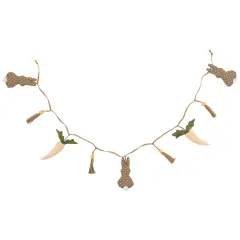 Northlight Carrots and Bunnies Plush Easter Garland - 4' Brown
