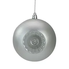 DAK Shatterproof Matte Retro Reflector Christmas Ball Ornaments - 4" (100mm) - Silver - 6ct