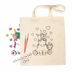 ROSATalent: Eco-Friendly Cotton Ecobag Coloring Kit &ndash; Unicorn (220 GSM, 38x42 cm)