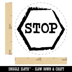 Stop Sign Sketch Self-Inking Rubber Stamp for Stamping Crafting Planners Red