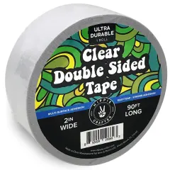 Clear Double Sided Tape for Crafts 2 inch Wide Heavy Duty Adhesive Tape Two Side Strong Sticky Thin Heavy Duty Mounting for Poster Carpet Wall Safe Doublesided Stick - 90FT x 2"