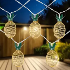Northlight LED Pineapple Christmas String Light Set - 3' Clear Wire - 10ct Gold