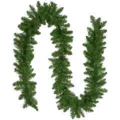 Northlight Pre-Lit Battery operated Whitmire Pine Christmas Garland - 9' x 10"- Warm White LED Lights Green