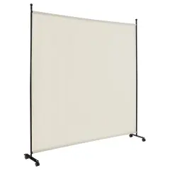 Costway 6FT Single Panel Room Divider with Wheels Rolling Fabric Partition Privacy Screen