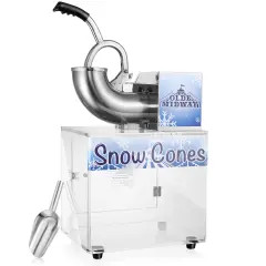 Olde Midway&nbsp;Commercial&nbsp;Snow Cone Machine, Shaved Ice Maker with Stainless Steel Scoop