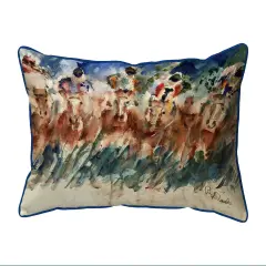 Betsy Drake Tight Race Large Indoor/Outdoor Pillow Multicolor