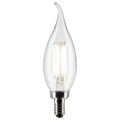 Satco 5.5w CA10 LED 2700K Candelabra Base Dimmable - 60w equiv Warm White