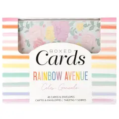 American Crafts A2 Cards W/Envelopes (4.375"X5.75") 40/Box-Rainbow Avenue