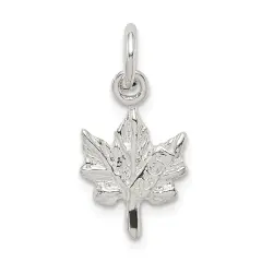 Sterling Silver Maple Leaf Charm Jewelry FindingKing 17mm x 11mm