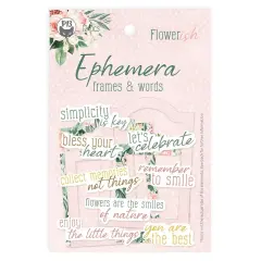 Flowerish Ephemera Cardstock Die-cuts 12/Pkg-Frames & Words