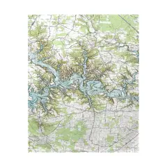 Betsy Drake Tims Ford Lake, TN Nautical Map Beach Towel Multicolor