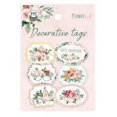 Flowerish Double-Sided Cardstock Tags 6/Pkg-#04