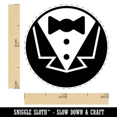 Tuxedo Groom Suit Bowtie Wedding Icon Self-Inking Rubber Stamp for Stamping Crafting Planners Green
