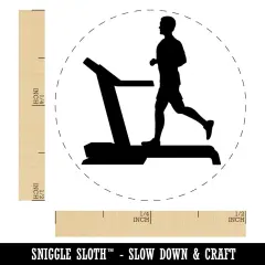 Man Running on Treadmill Cardio Workout Gym Self-Inking Rubber Stamp Ink Stamper for Stamping Crafting Planners Fuchsia