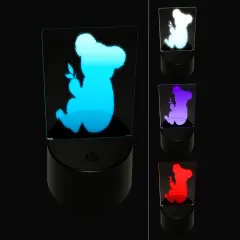 Koala with Leaves Solid 3D Illusion LED Night Light Sign Nightstand Desk Lamp