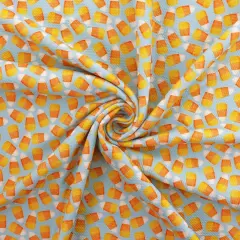 Retro Candy Corn Mineral Blue Bullet Fabric 1 yard