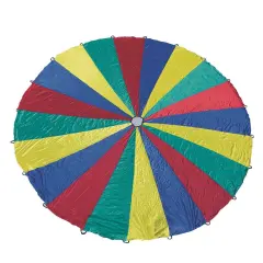 S&S Worldwide 24 Ft. Diameter Instituriional Quality, Multi-Colored Parachute with Handles for 20 Players, Double Stitched Seams and Perimeter Webbing for Max. Durability and a Convenient Storage Bag.