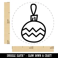 Christmas Xmas Ornament Zig Zag Doodle Self-Inking Rubber Stamp for Stamping Crafting Planners Green