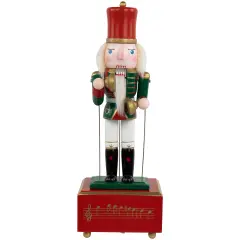 Northlight Musical and Animated Cymbalist Christmas Nutcracker - 12" Green