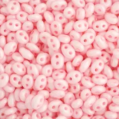 John Bead Twin 2-Hole Seed Beads, 100g Pink Dyed