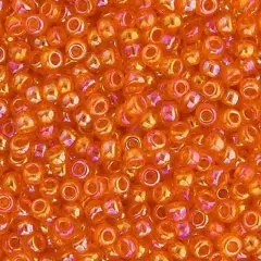 Miyuki 250g Transparent Round Seed Beads, 11/0 Lt Orange AB #253