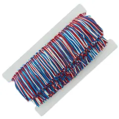 20 Yards of 2" Multicolor Chainette Fringe Trim | 20 yard cut Red/White/Blue