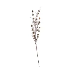 CC Home Furnishings Flocked Pinecone Artificial Twig Christmas Spray - 43" - White and Brown