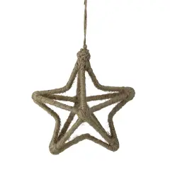 Allstate 5-Point Jute Star Christmas Ornament - 12" - Beige