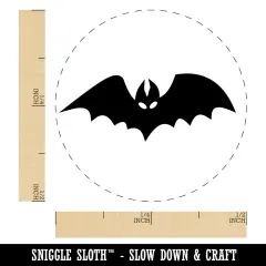 Bat Halloween Self-Inking Rubber Stamp for Stamping Crafting Planners Purple