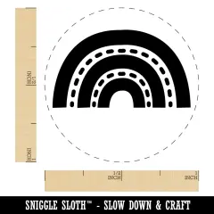 Quirky Rainbow Fun Doodle Self-Inking Rubber Stamp for Stamping Crafting Planners Blue