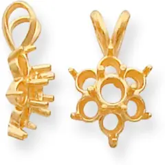 14K Gold 1.5ct Round 7 Stone Pendant Setting