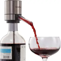 Ivation Stainless Steel Wine Aerator and Dispenser Spout, Electric Wine Pourer and Stopper