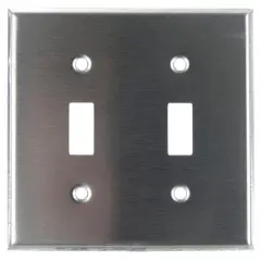 SUNLITE 2 Gang Toggle Plate Steel E102S