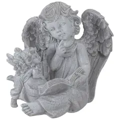 Northlight 8.25" Reading Angels with Book Outdoor Garden Statue Gray
